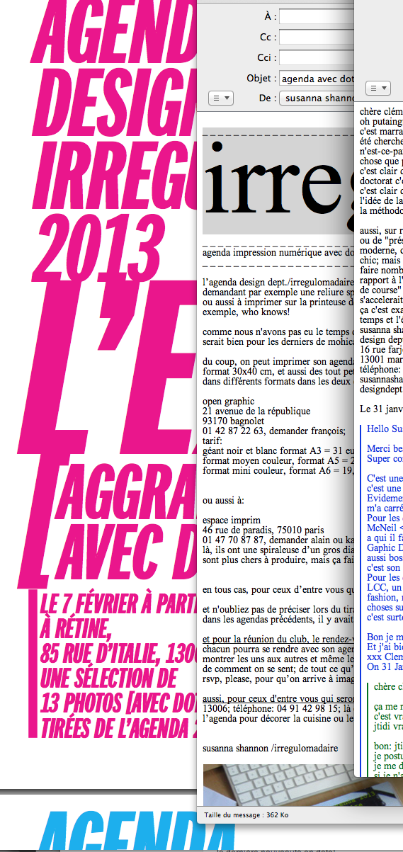 2013 shannon design dept. irregulomadaire agenda 2013 exposition : 9 blowups with big dots : rétine argentique marseille